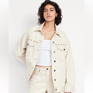 Old Navy Oversized Studded Jean Jacket XSP